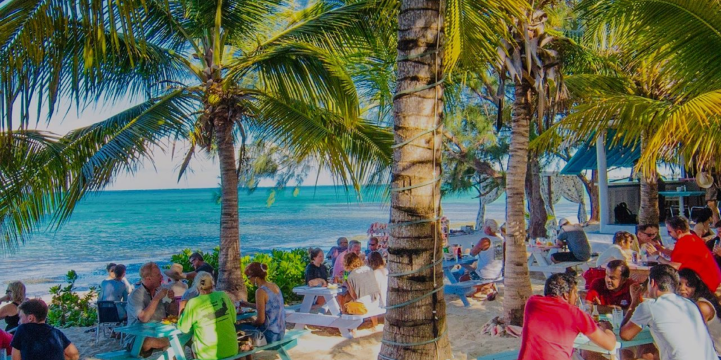 People enjoying their meals at Da Conch Shack in Turks and Caicos