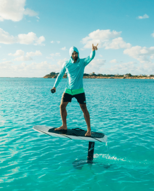 man in water