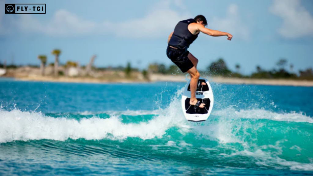 man enjoying water sports activities